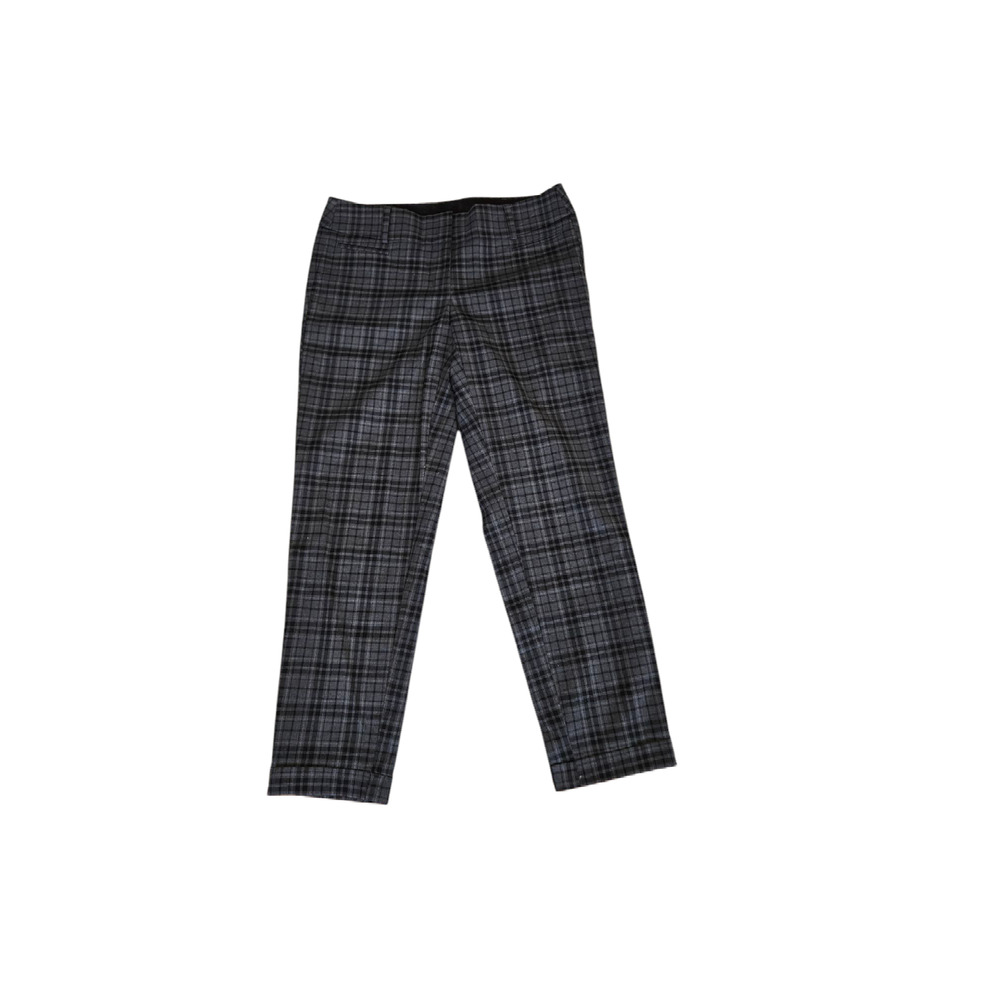 Ann Taylor LOFT black and gray plaid dress pants, size 2